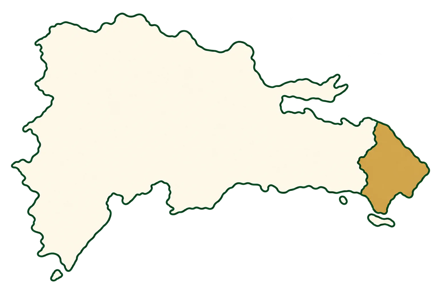 Mapa de República Dominicana con la provincia La Altagracia resaltada